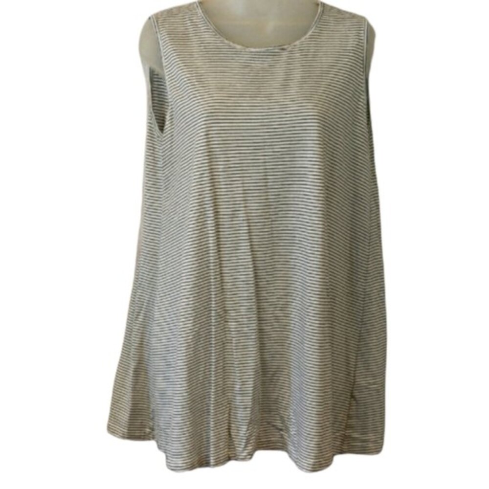 The Lady & The Sailor Striped Sleeveless Top Blue White 3 8-10 M/L